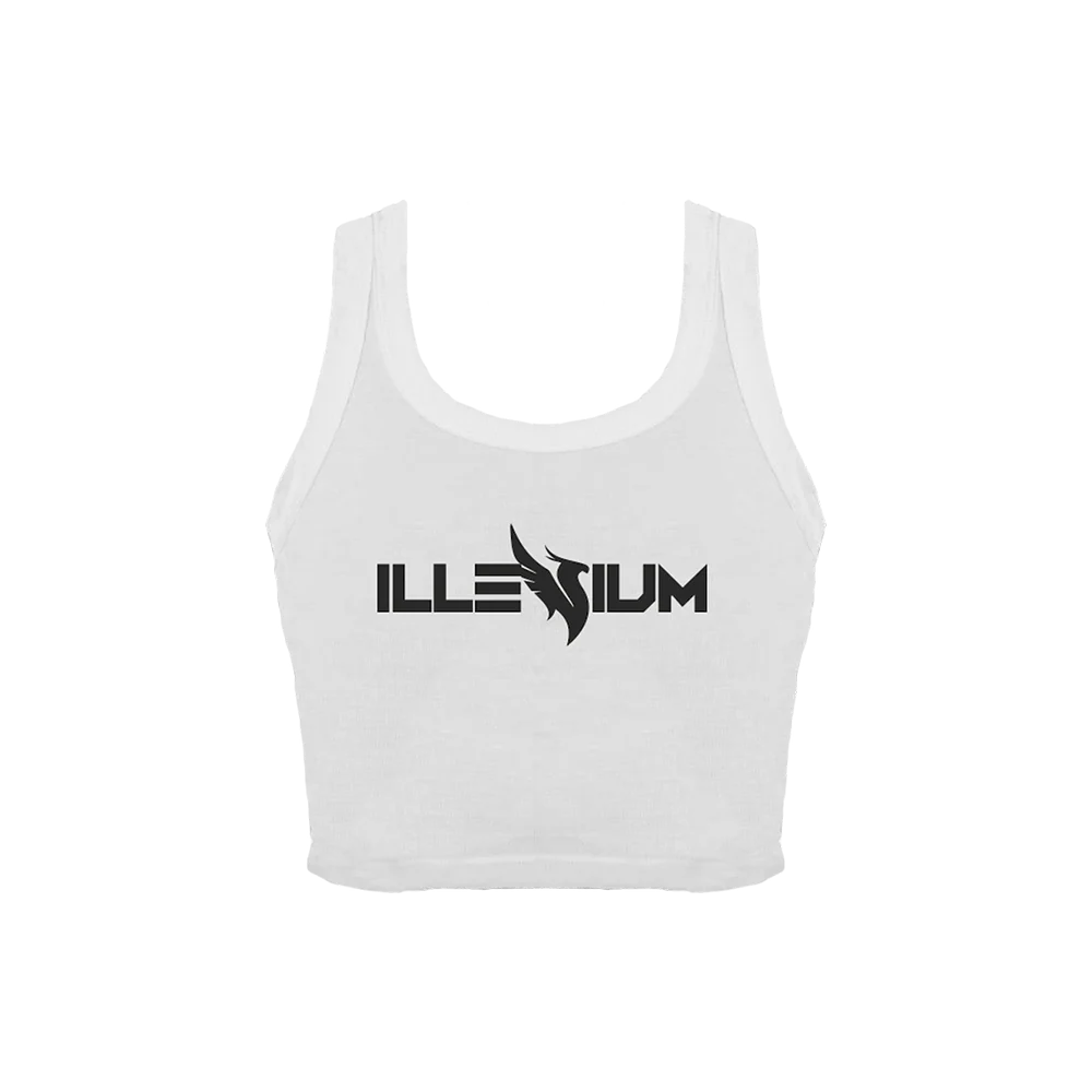 Logo Women's Cropped White Tank